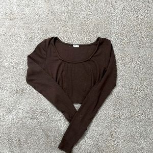 Brown Cropped long sleeve